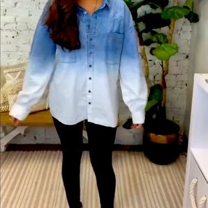 Oversized denim chambray button up!!!!